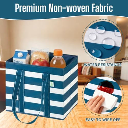 VENO 3 Pack Reusable Grocery Shopping Bags Utility Tote w/Sturdy Handles