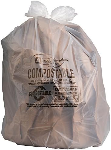 Plasticplace 55-60 Gallon Compostable Trash Bags │ 0.85 Mil │ Clear Garbage Can Liners │ 38” x 58” (35 Count)