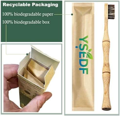Bamboo Toothbrushes, Natural Horsehair Bristles, 2-Pack