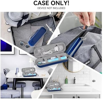 Toothbrush Travel Case for Oral B/Oral-B Pro 1000 1500 5000 7000 7500 6000 9600/ Phlips Sonicare 4100 5100 1100 6100 5300 Electric Toothbrush, Portable Hard Protective Storage Bag (Blue)
