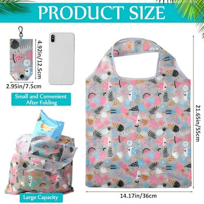 Paterr 46 Pcs Foldable Reusable Grocery Bags Bulk Machine Washable Waterproof Shopping Bags Packable Grocery Tote Pouches