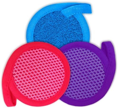 2 in 1 Face Scrub Pads, 3 Pcs Reusable Microfiber Facial Scrubber