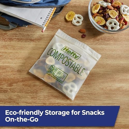 Hefty Compostable Press-To-Close Sandwich bags, 50 Count
