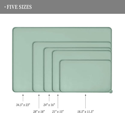 Reopet Waterproof Pet Feeding Mat with High Raised Edges, Heavier and Thicker Placemats for Cat Dog Water Bowl with BPA Free, Dogs Cats Food Mats for Messy Drinkers to Prevent Spill and Protect Floors