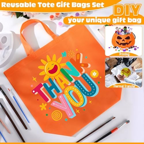 Windyun Reusable Grocery Bags Large Non Woven Shopping Bags with Handles Foldable Portable Tote, 16x6x12 Inch