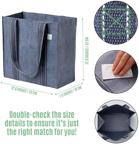 VENO 2/4 Pack Compact Reusable Grocery Shopping Bags with Hard Bottom