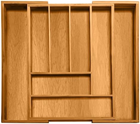 Bellemain Bamboo Kitchen Drawer Organizer, Expandable 8-Slot Tray