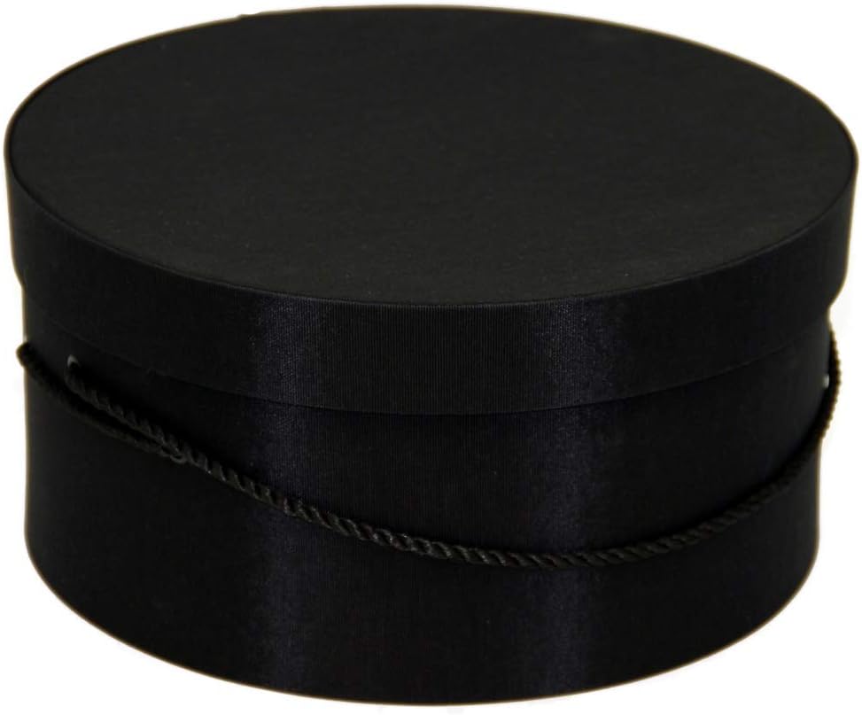 Sarah's Hat Boxes Classic Black Hat Box – 18.5" x 9.5" (Dia. x Ht.) Handmade in USA – Odorless Non-Toxic Adhesive, Cording Handle – Premium Storage for Hats & Accessories