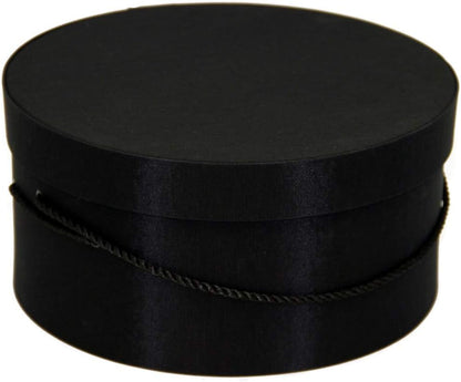 Sarah's Hat Boxes Classic Black Hat Box – 18.5" x 9.5" (Dia. x Ht.) Handmade in USA – Odorless Non-Toxic Adhesive, Cording Handle – Premium Storage for Hats & Accessories