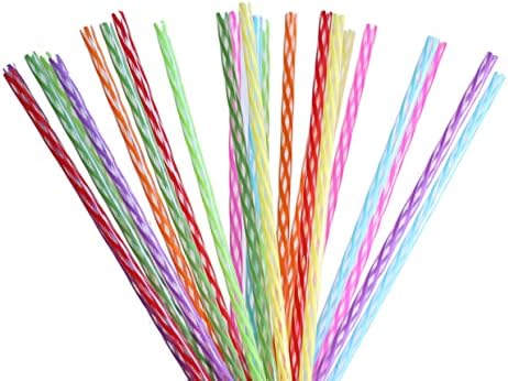 24-Pack, Reusable Straws - Rainbow, Plastic Straws Reusable, BPA Free, Dishwasher Safe, Multicolor, Replacement for Tumblers, Fits 20oz 30oz 40oz
