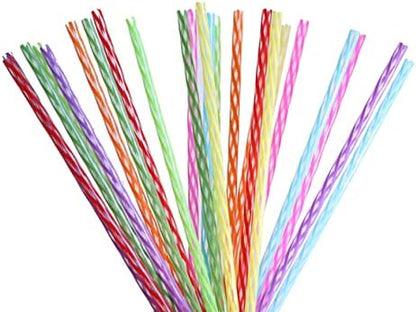 24-Pack, Reusable Straws - Rainbow, Plastic Straws Reusable, BPA Free, Dishwasher Safe, Multicolor, Replacement for Tumblers, Fits 20oz 30oz 40oz