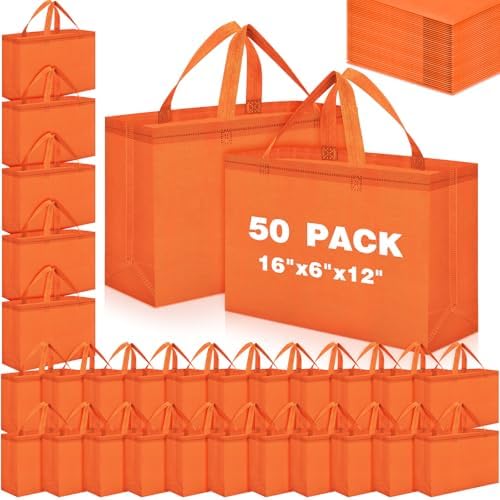 Windyun Reusable Grocery Bags Large Non Woven Shopping Bags with Handles Foldable Portable Tote, 16x6x12 Inch