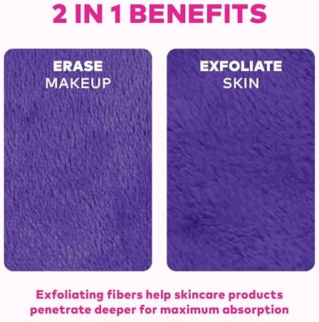 The Original MakeUp Eraser PRO, Effortlessly Remove All Makeup Using Only Water, Including Waterproof Mascara, Eyeliner, Foundation, Lipstick, Sunscreen,and More! Queen Purple, 1 ct.