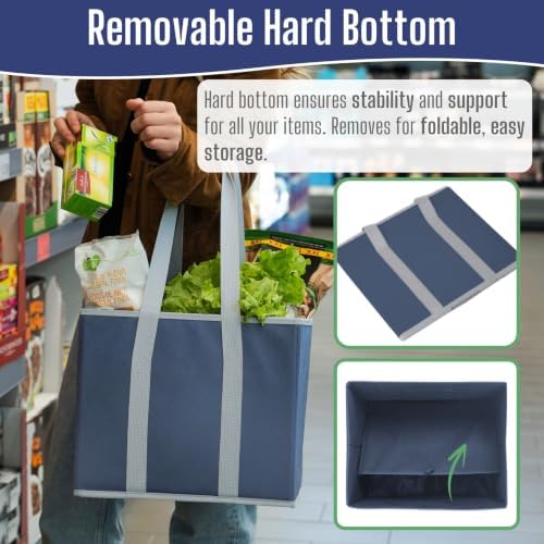 VENO 3 Pack Reusable Grocery Shopping Bags Utility Tote w/Sturdy Handles