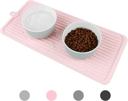 Dahaiwua Pet Placemat for Dog and Cat,Mat for Prevent Food and Water Overflow,Portable and Foldable Mat,Suitable for Medium and Small Pet Placemat for Dog and Cat(Pink)