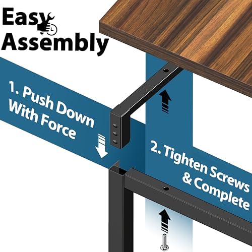 SHW Mission 32-Inch Home Office Computer Desk, Walnut