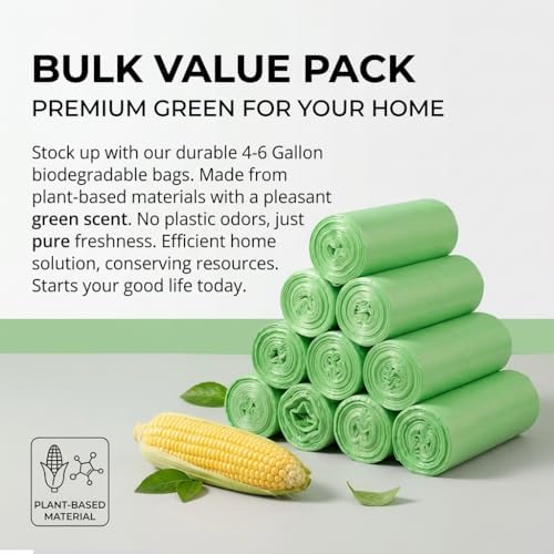 Compost Bags, Compostable Small Trash Bags for Kitchen Compostable Food Scrap Bags For Counter Top Compost Bin Small Kitchen Food Scrap Waste Bags for Compost (1.2G-100count)