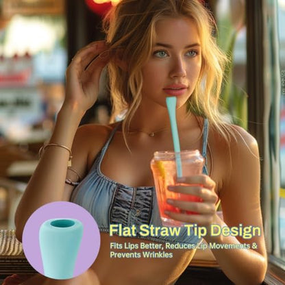 NiHome 6PCS Silicone Anti-Wrinkle Straws Fit for Stanley 40oz 30oz Tumblers