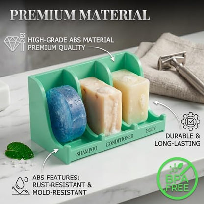 Soap Holder for Shower Wall, 3-Compartment Soap Dish [Patent Pending]