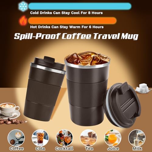 Vacuum Insulated Stainless Steel Travel Coffee Mug,Leak Proof Cup with Lid
