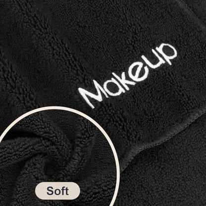 GLIMGLINT Makeup Remover Wash Cloths 5 Pack – Soft Black Makeup Towels