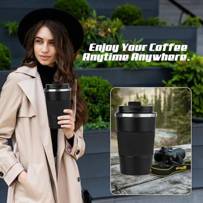 Vacuum Insulated Stainless Steel Travel Coffee Mug,Leak Proof Cup with Lid