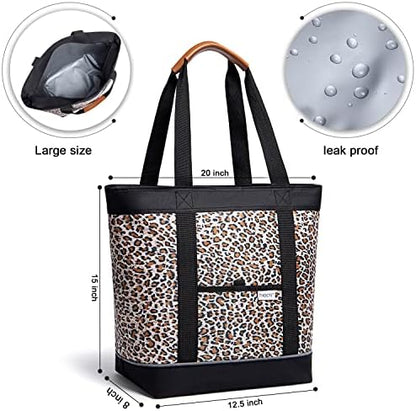 Insulated Cooler Bag Reusable Grocery Tote Bags Transport Large Lunch Box for Women