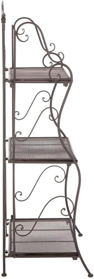 SAFAVIEH PAT5022B Outdoor Collection Torus Unearthed Rust 3-Tier Shelf