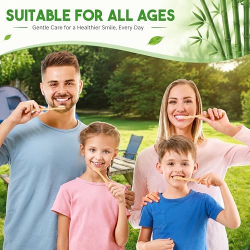 B Rush® 72Pack Bamboo Prepasted Toothbrush, Individually Wrapped Mini Travel Toothbrush with Pre-Pasted Mint Gel, Biodegradable Eco-Friendly Disposable Toothbrushes Travel Set for Adults & Kids
