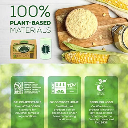 ANECO 100% Compostable Trash Bags 13 Gallon, 35 Count