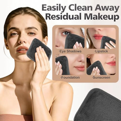 Microfiber Makeup Remover Cloth, 6 x 6 Inch, 12 Pack, Grey