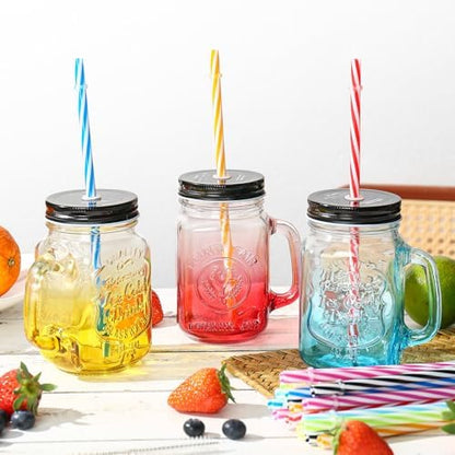 25 Pack 9.05" Plastic Reusable Replacement Drinking Straws