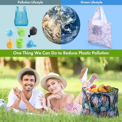 Paterr 50 Pack Reusable Grocery Bags Foldable Shopping Tote