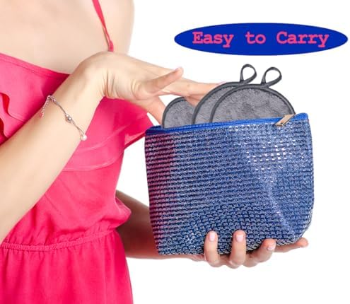 Large Reusable Makeup Remover Pads Face Cleaning Pad 5"x 5" Grey 24 Pack