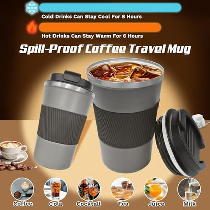 Vacuum Insulated Stainless Steel Travel Coffee Mug,Leak Proof Cup with Lid