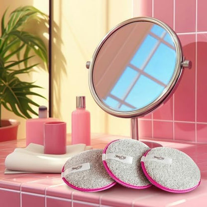 StansOut Beauty Makeup Removing Rounds - Reusable Face Pads, Microfiber Cloth - Washable Makeup Remover Pads - Facial Cleansing Cloths - Gentle & Effective - Travel-Friendly - 3 Pack