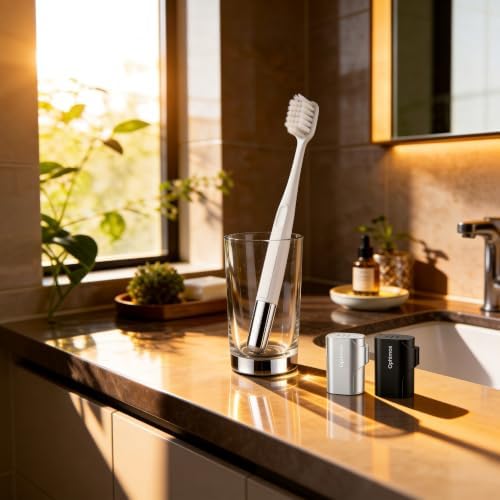 Aluminum Toothbrush Cover Cap with 2 Manual Soft Bristle Toothbrushes