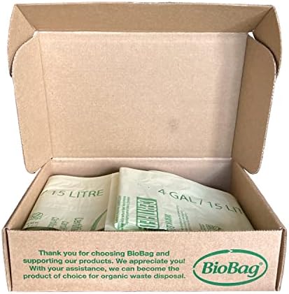 4 Gallon Compostable Trash Bags by BioBag, 75 Count, BPI Certified, Meets ASTM D6400 Standards, Made in USA, Small Kitchen & Bathroom Liners