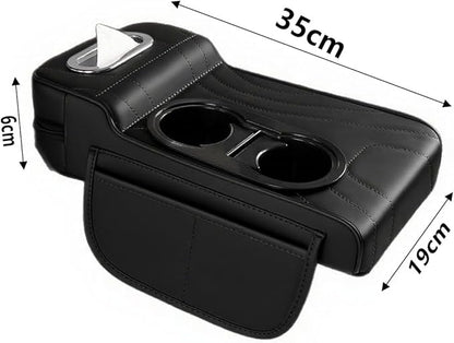 Car Armrest Cushion for Kia EV6 2021-2025,Multifunctional Car Armrest Heightening Pad,Microfiber Leather Car Armrest Cover Cushion,Auto Center Console Pad,Black