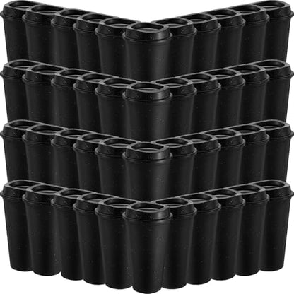 Honeydak 45 Pack 16 oz Reusable Coffee Cups with Lids Water Bottle Iced Coffee Travel Mug Portable Plastic Tea Tumblers Bulk for Hot and Cold Drinks Birthdays Party (Black,Stylish)