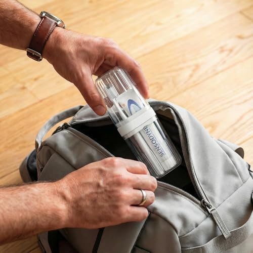 Large Enclosed Toothpaste and Toothbrush Travel Case with Rinse Cup