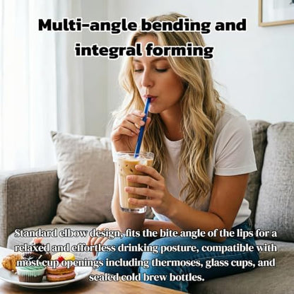 8 Pack Reusable Straight Glass Straws,8 Inch Food Grade Heat Resistant,BPA FreeLead-Free Multicolor Glass Straws for Smoothie Milkshake Juice Cocktail Tea Hot Drinks,with 2 Cleaning Brushes