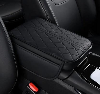Car Center Console Cushion for 9th Gen Toyota Camry LE SE XLE XSE 2025 2026, Nappa Leather Memory Foam Armrest Cover with Side Storage Pockets, Auto Elbow Support Pad 1pc,Black