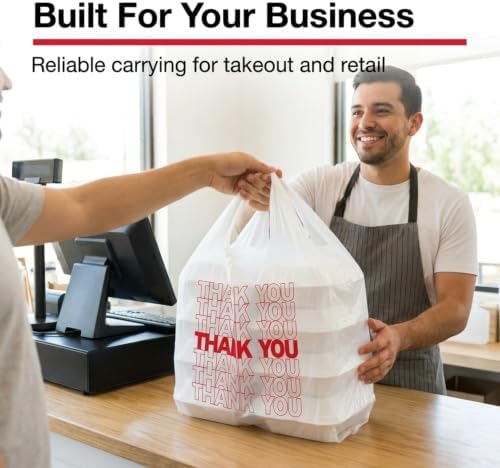 TashiBox 300Ct Plastic Bags，thank you bags,Shopping bags