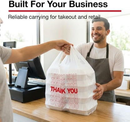 TashiBox 300Ct Plastic Bags，thank you bags,Shopping bags