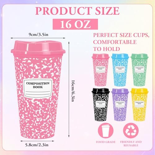 Whaline 12Pcs Teacher Appreciation Gifts Composition Notebook Coffee Cups