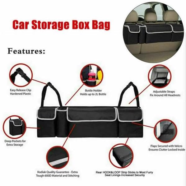 Car Trunk Organizer Oxford Interior Accessories Back Seat Storage Bag 4 Pocket