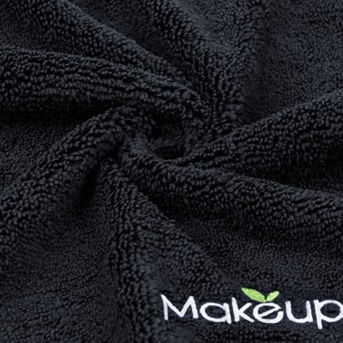 Orighty Microfiber Makeup Remover Cloths, 13 x 13 Inch, 12 Pack Black