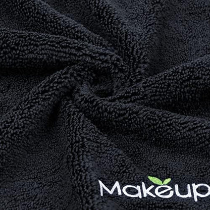 Orighty Microfiber Makeup Remover Cloths, 13 x 13 Inch, 12 Pack Black