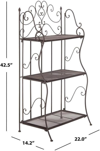SAFAVIEH PAT5022B Outdoor Collection Torus Unearthed Rust 3-Tier Shelf